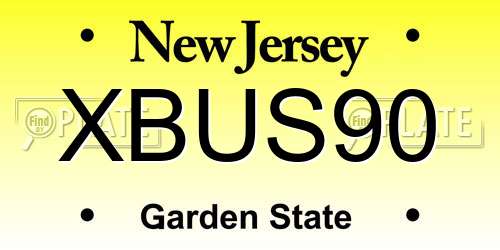 XBUS90 New Jersey License Plate