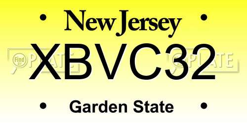 XBVC32 New Jersey License Plate