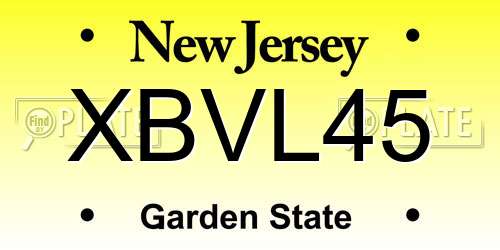 XBVL45 New Jersey License Plate