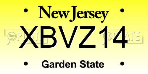 XBVZ14 New Jersey License Plate