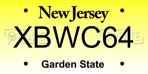 XBWC64 New Jersey License Plate