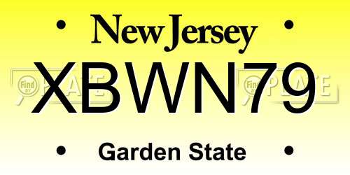 XBWN79 New Jersey License Plate