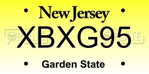 XBXG95 New Jersey License Plate