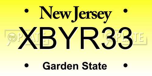 XBYR33 New Jersey License Plate