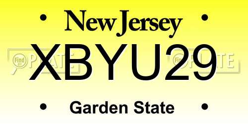 XBYU29 New Jersey License Plate