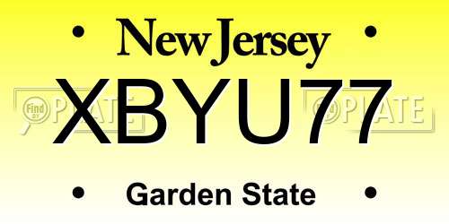 XBYU77 New Jersey License Plate