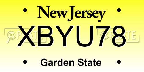 XBYU78 New Jersey License Plate