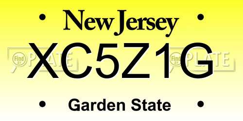 XC5Z1G New Jersey License Plate