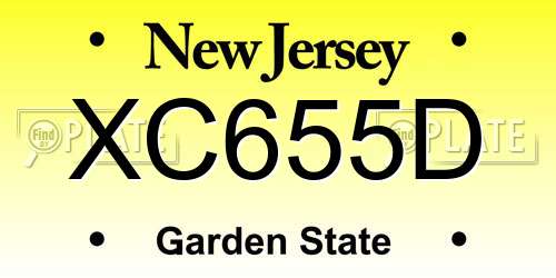XC655D New Jersey License Plate