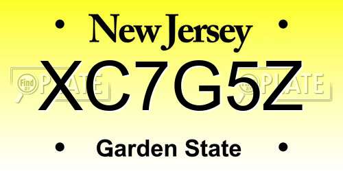 XC7G5Z New Jersey License Plate