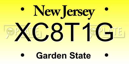 XC8T1G New Jersey License Plate