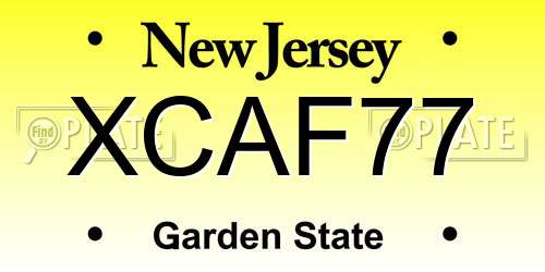 XCAF77 New Jersey License Plate