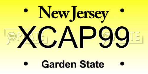 XCAP99 New Jersey License Plate