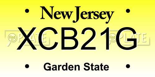 XCB21G New Jersey License Plate