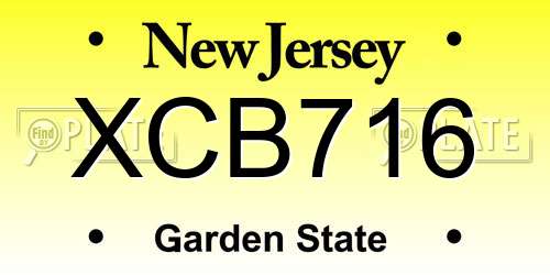 XCB716 New Jersey License Plate