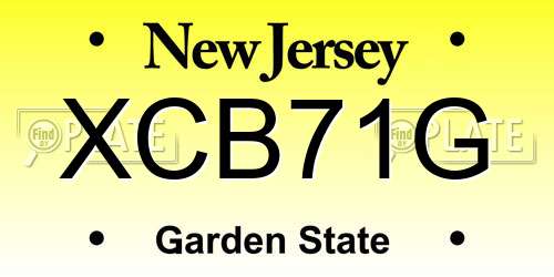 XCB71G New Jersey License Plate