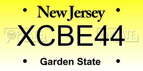 XCBE44 New Jersey License Plate