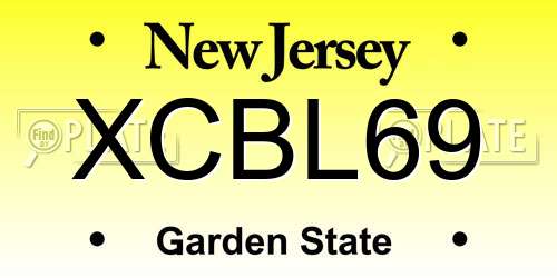 XCBL69 New Jersey License Plate