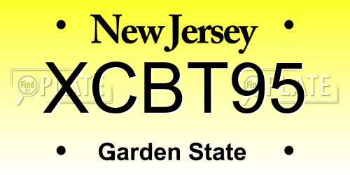 XCBT95 New Jersey License Plate