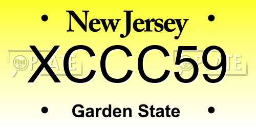 XCCC59 New Jersey License Plate