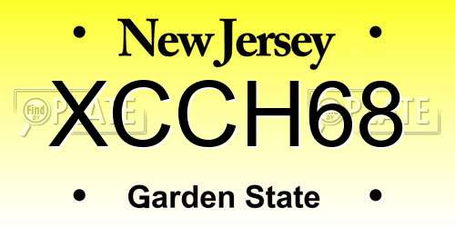 XCCH68 New Jersey License Plate