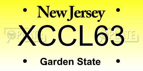 XCCL63 New Jersey License Plate