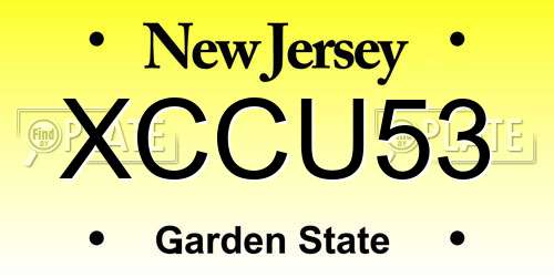 XCCU53 New Jersey License Plate
