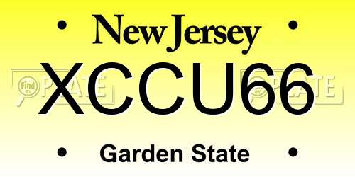XCCU66 New Jersey License Plate