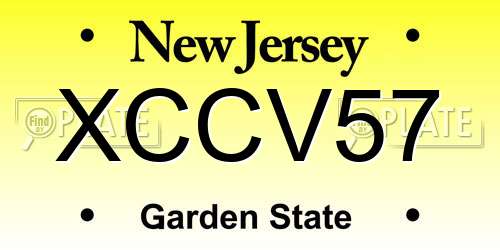 XCCV57 New Jersey License Plate