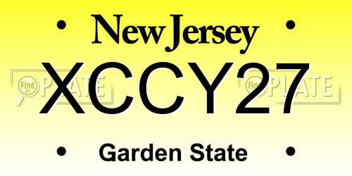XCCY27 New Jersey License Plate
