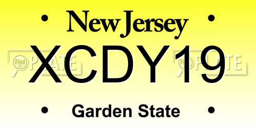 XCDY19 New Jersey License Plate