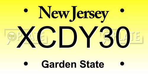 XCDY30 New Jersey License Plate