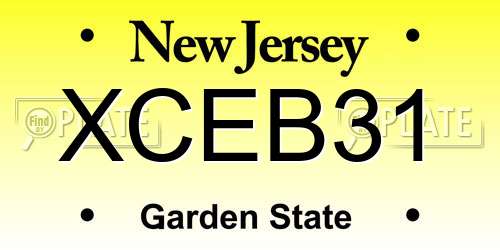 XCEB31 New Jersey License Plate