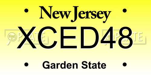 XCED48 New Jersey License Plate