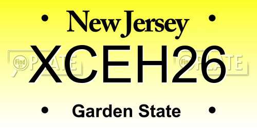 XCEH26 New Jersey License Plate