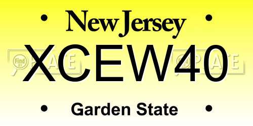 XCEW40 New Jersey License Plate