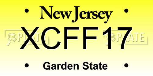 XCFF17 New Jersey License Plate