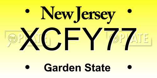 XCFY77 New Jersey License Plate