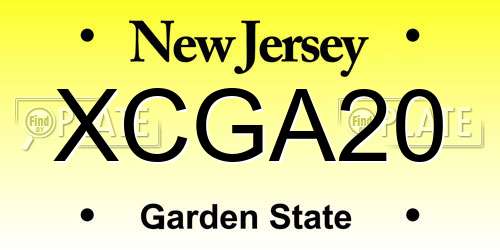 XCGA20 New Jersey License Plate