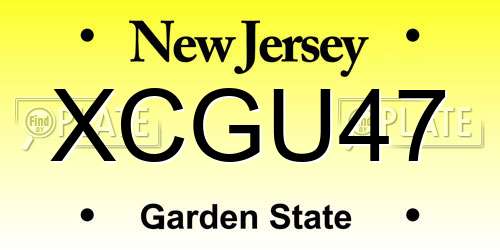 XCGU47 New Jersey License Plate