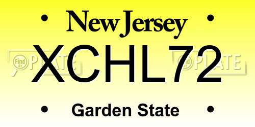 XCHL72 New Jersey License Plate