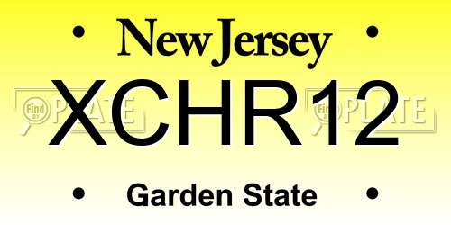 XCHR12 New Jersey License Plate