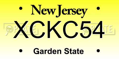 XCKC54 New Jersey License Plate