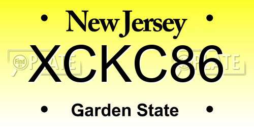 XCKC86 New Jersey License Plate