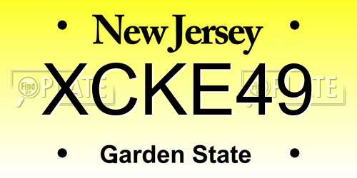 XCKE49 New Jersey License Plate