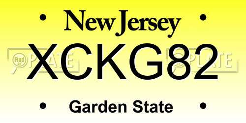 XCKG82 New Jersey License Plate