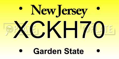 XCKH70 New Jersey License Plate