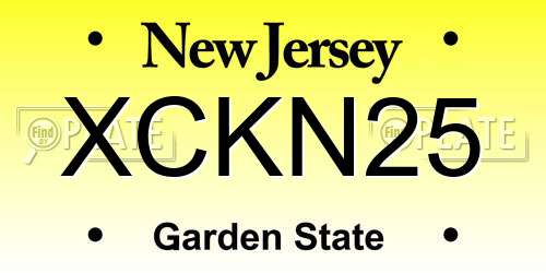 XCKN25 New Jersey License Plate