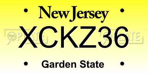 XCKZ36 New Jersey License Plate