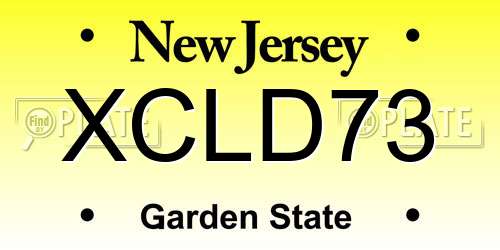 XCLD73 New Jersey License Plate